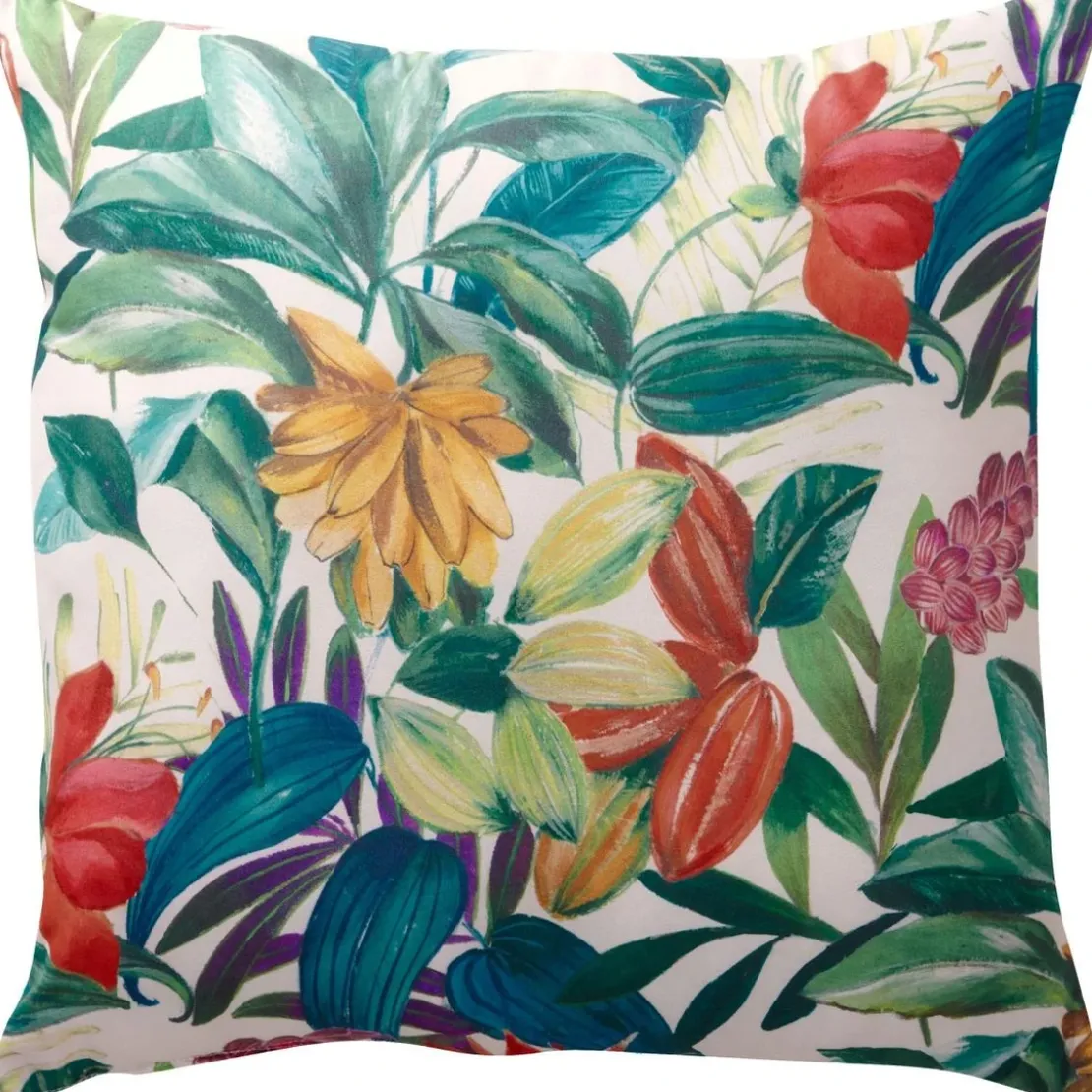 BecquetOreiller medium réversible multicolore à motif tropical - BRESIL