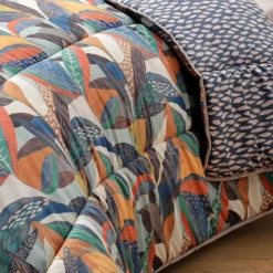 BecquetOreiller réversible verte à motif tropical - NATURA DÉCO