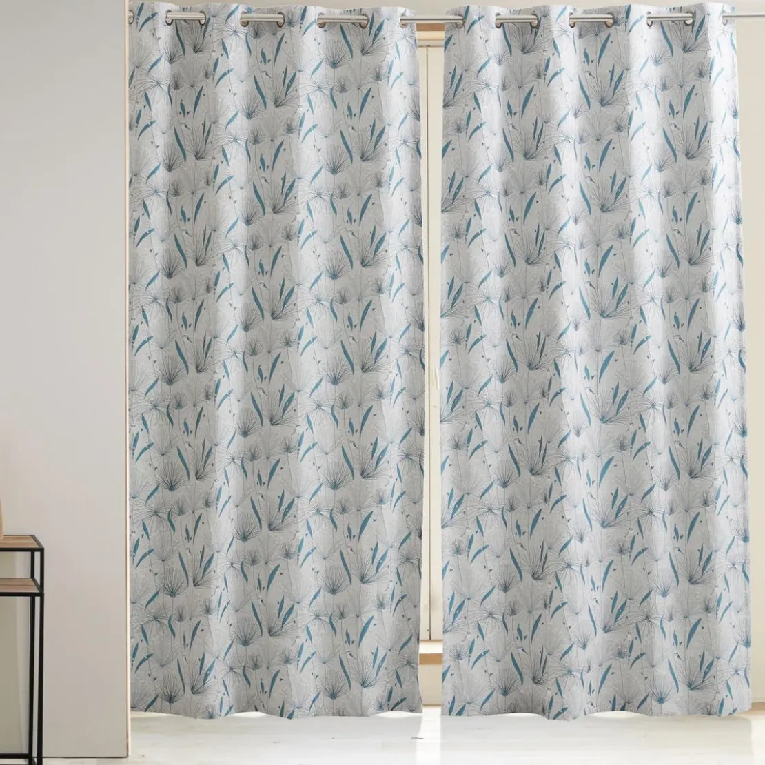 BecquetPaire de Rideaux tissésJacquard Bleu Paon MIYAJIMA