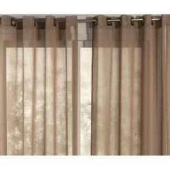 BecquetPanneauvoilage uni en étamine oeillets carrés Becquet - Beige