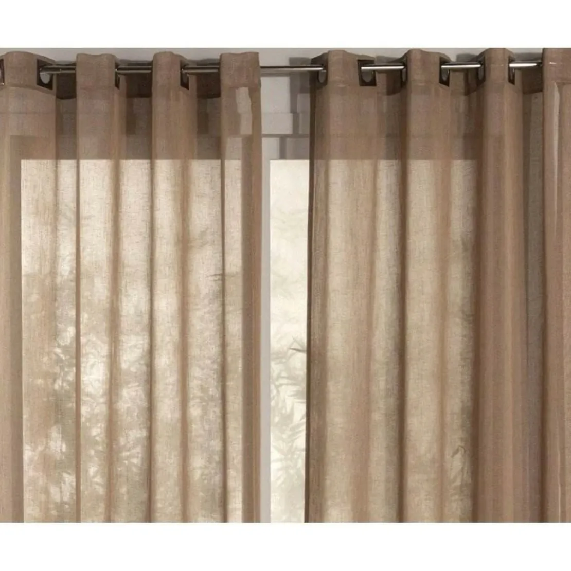 BecquetPanneauvoilage uni en étamine oeillets carrés Becquet - Beige