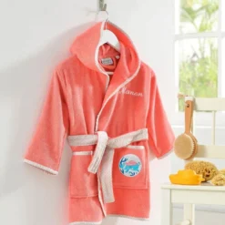 BecquetPeignoir de bain enfant en coton PETITES BETES rose corail