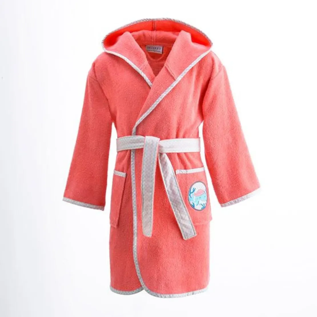 BecquetPeignoir de bain enfant en coton PETITES BETES rose corail