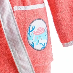 BecquetPeignoir de bain enfant en coton PETITES BETES rose corail