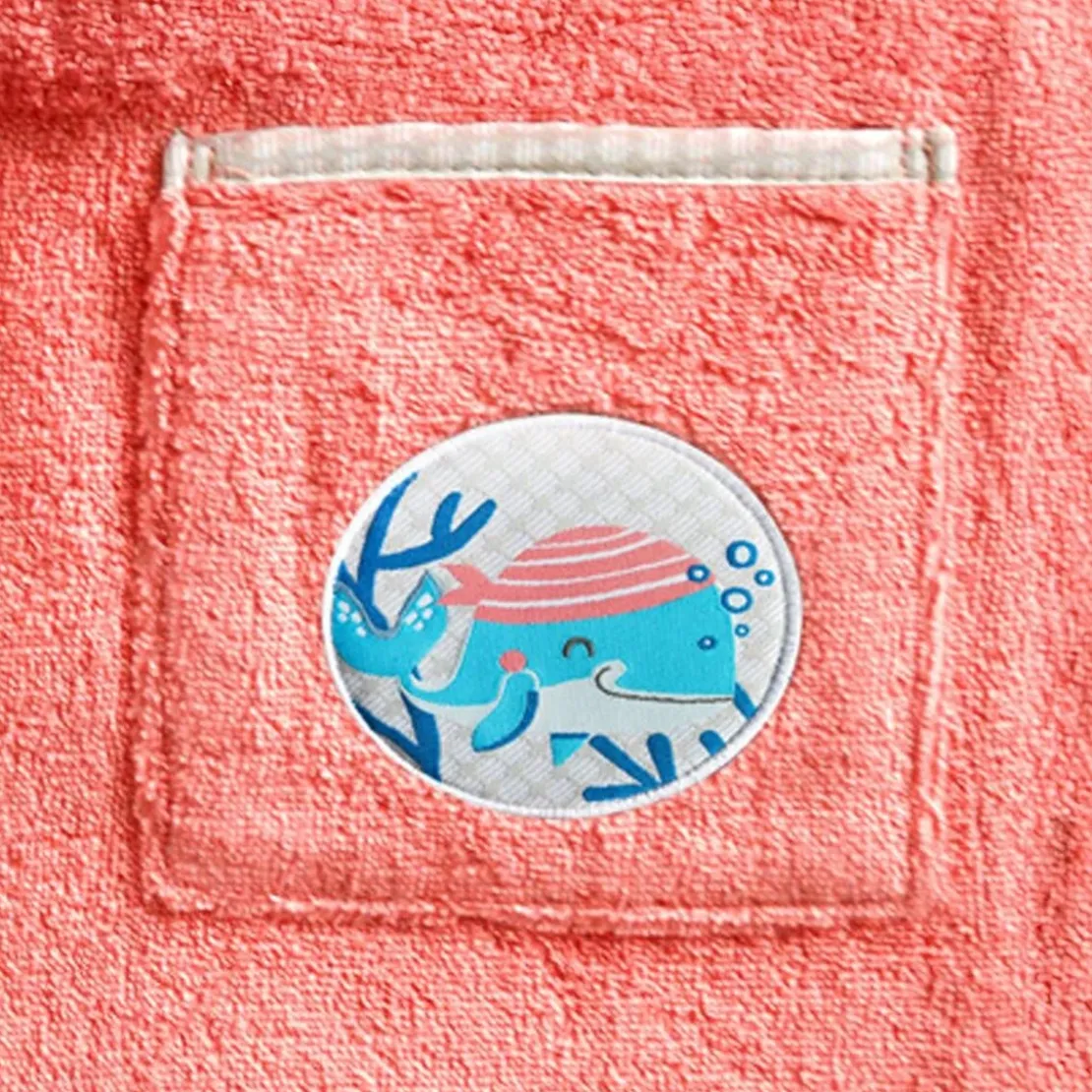 BecquetPeignoir de bain enfant en coton PETITES BETES rose corail