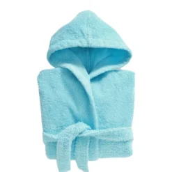 BecquetPeignoir de bain pour enfant de 2 ans en Coton peigné LAUREAT Bleu Aqua