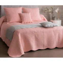 BecquetPlaid BAILLARGUES rose clair en coton