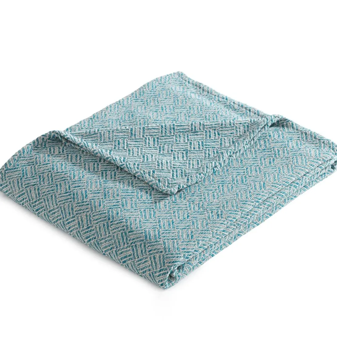 BecquetPlaid coton tissé jacquard bleu canard JC.ERIS