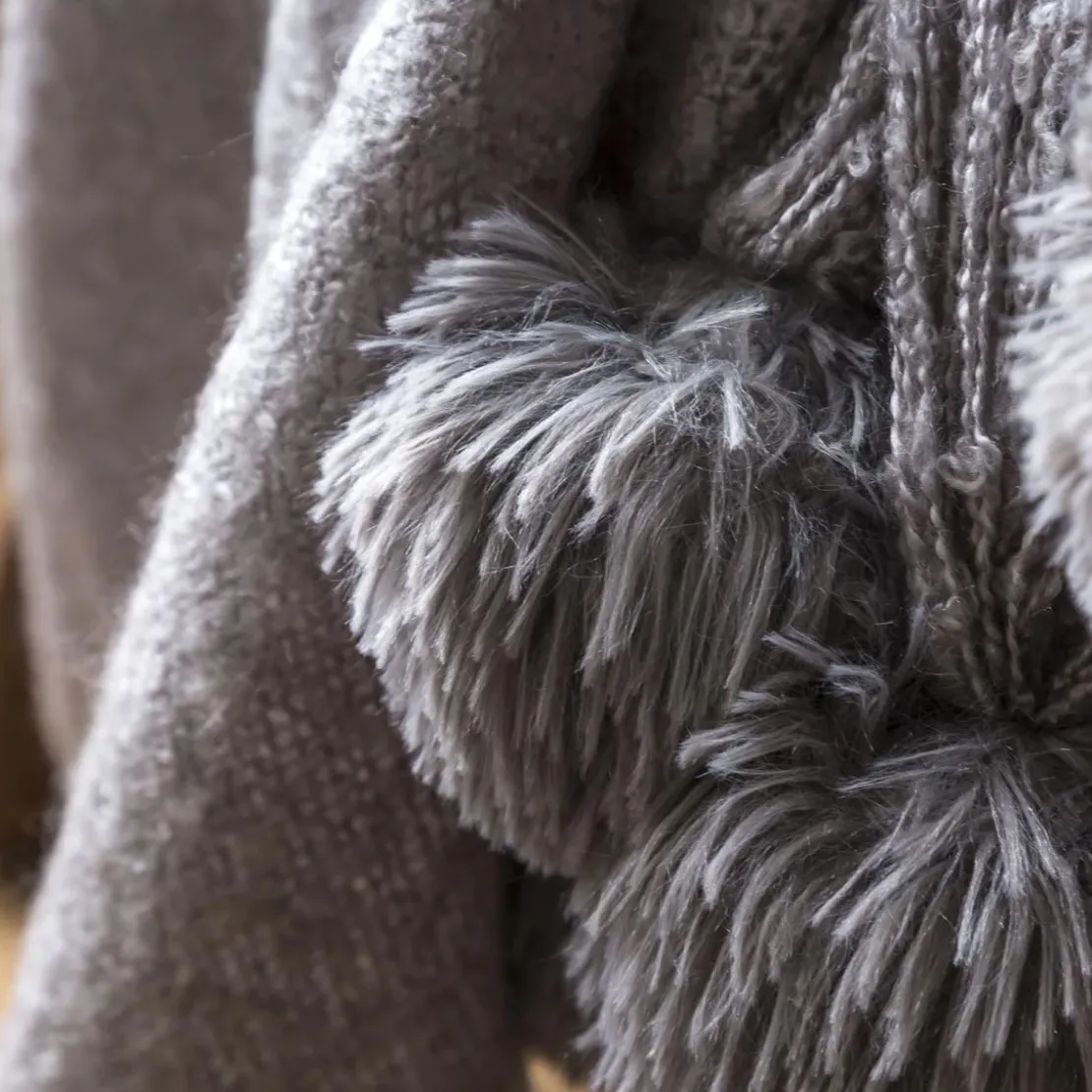 BecquetPlaid en acrylique gris - POMPONS