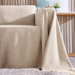 BecquetPlaid en coton beige - ERIS