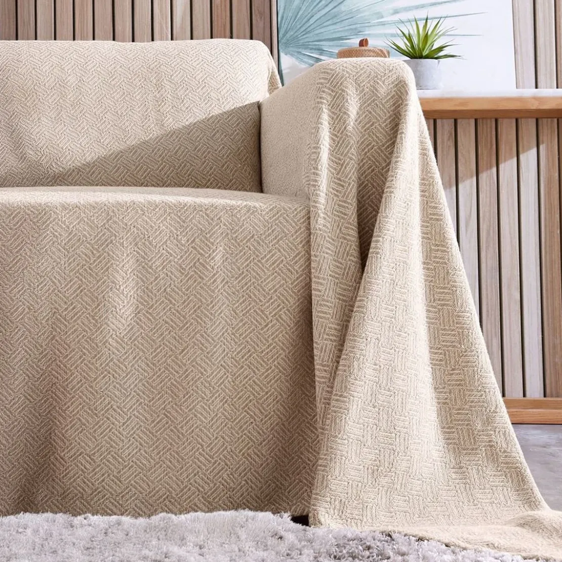 BecquetPlaid en coton beige - ERIS