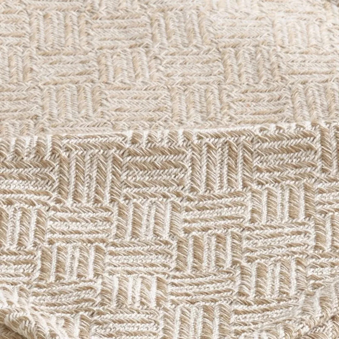 BecquetPlaid en coton beige - ERIS