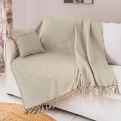 BecquetPlaid en coton blanc ivoire - ORION