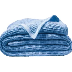 BecquetPlaid en coton NID D'ABEILLES - bleu d'azur