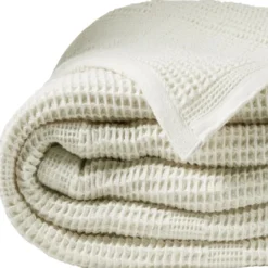 BecquetPlaid en coton NID D'ABEILLES - blanc ivoire