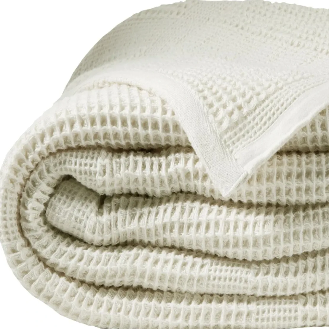 BecquetPlaid en coton NID D'ABEILLES - blanc ivoire
