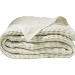 BecquetPlaid en coton NID D'ABEILLES - blanc ivoire