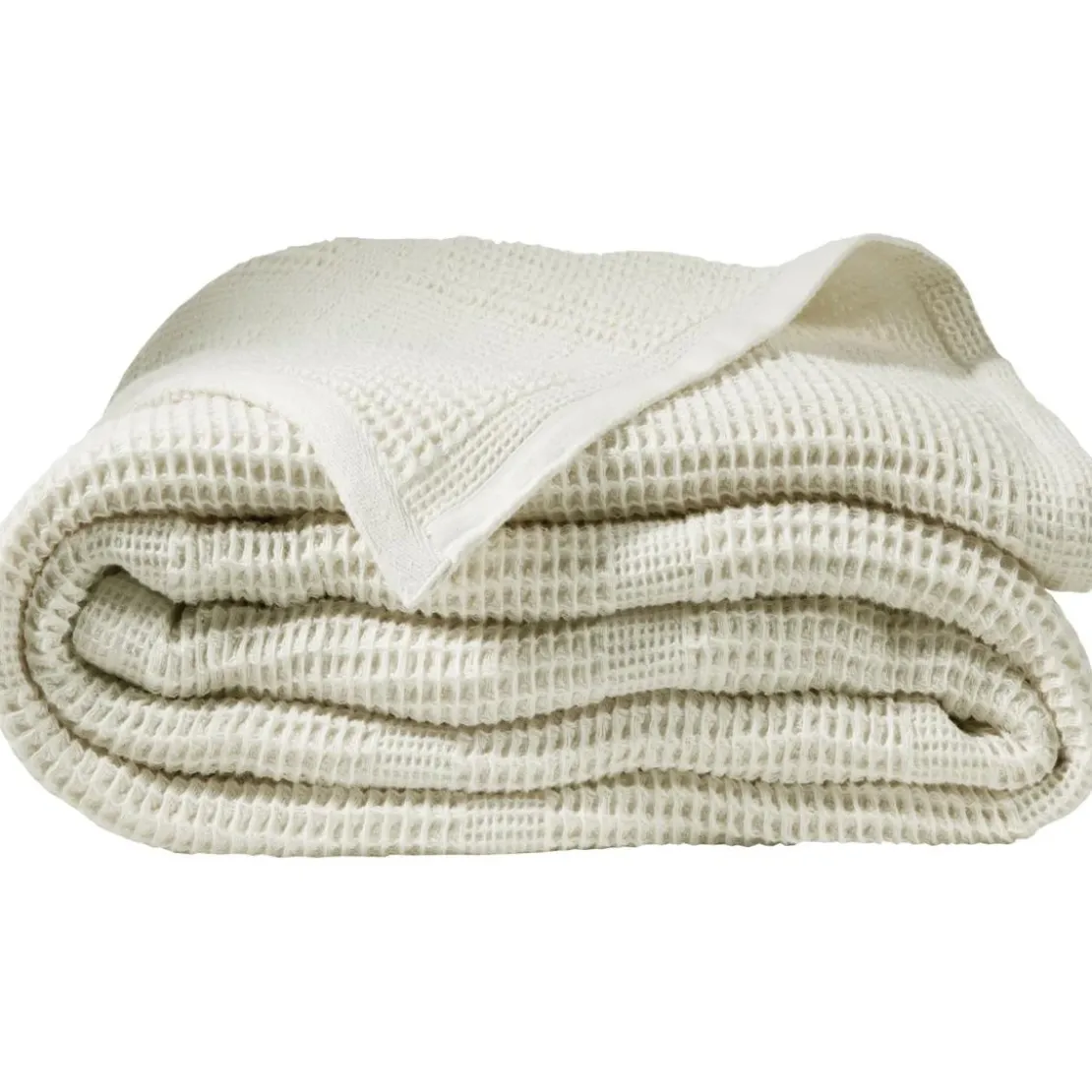 BecquetPlaid en coton NID D'ABEILLES - blanc ivoire