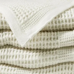 BecquetPlaid en coton NID D'ABEILLES - blanc ivoire