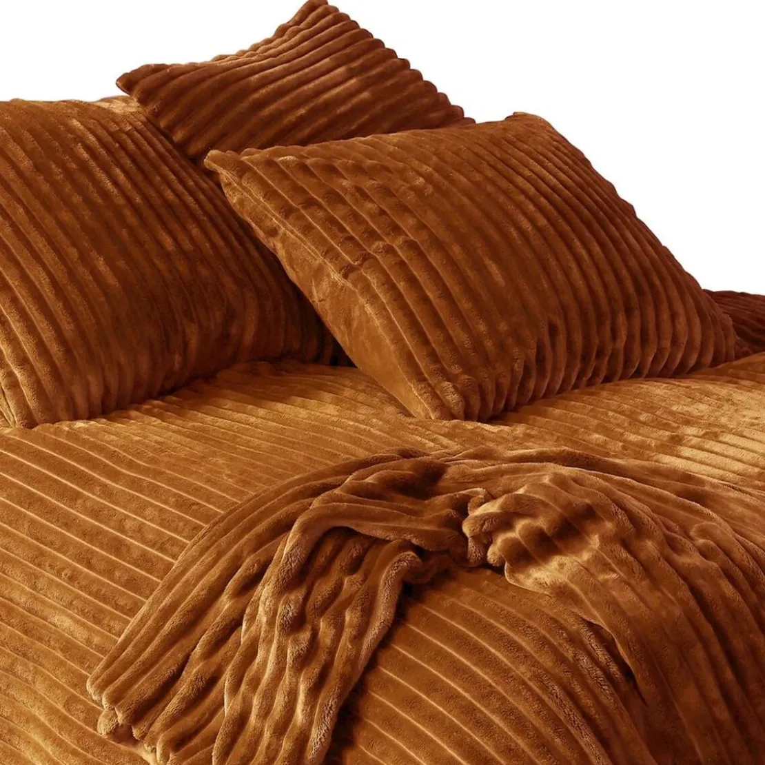 BecquetPlaid en polyester marron caramel - TENDRESSE