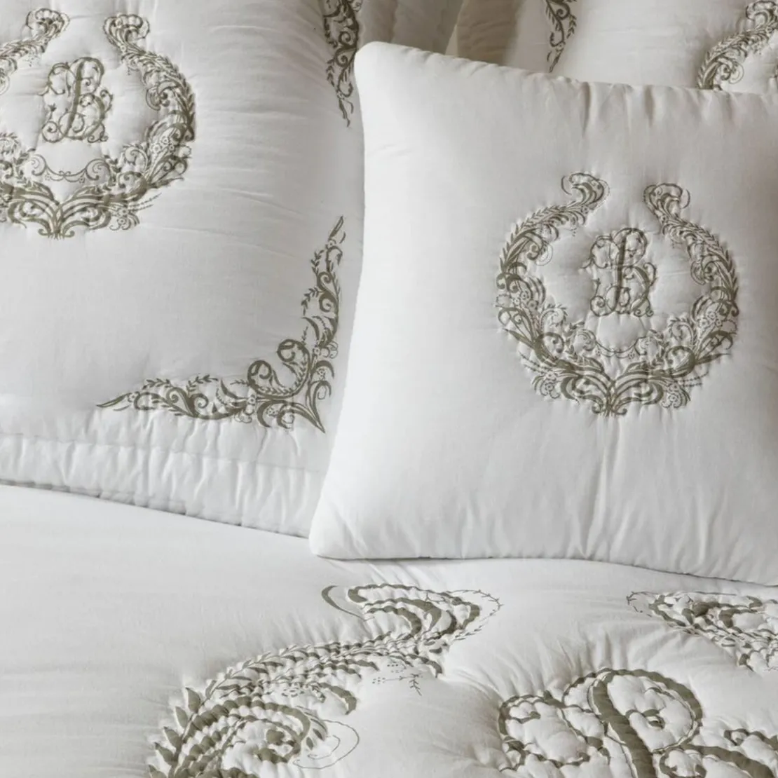 BecquetPlaid impression monogramme - blanc