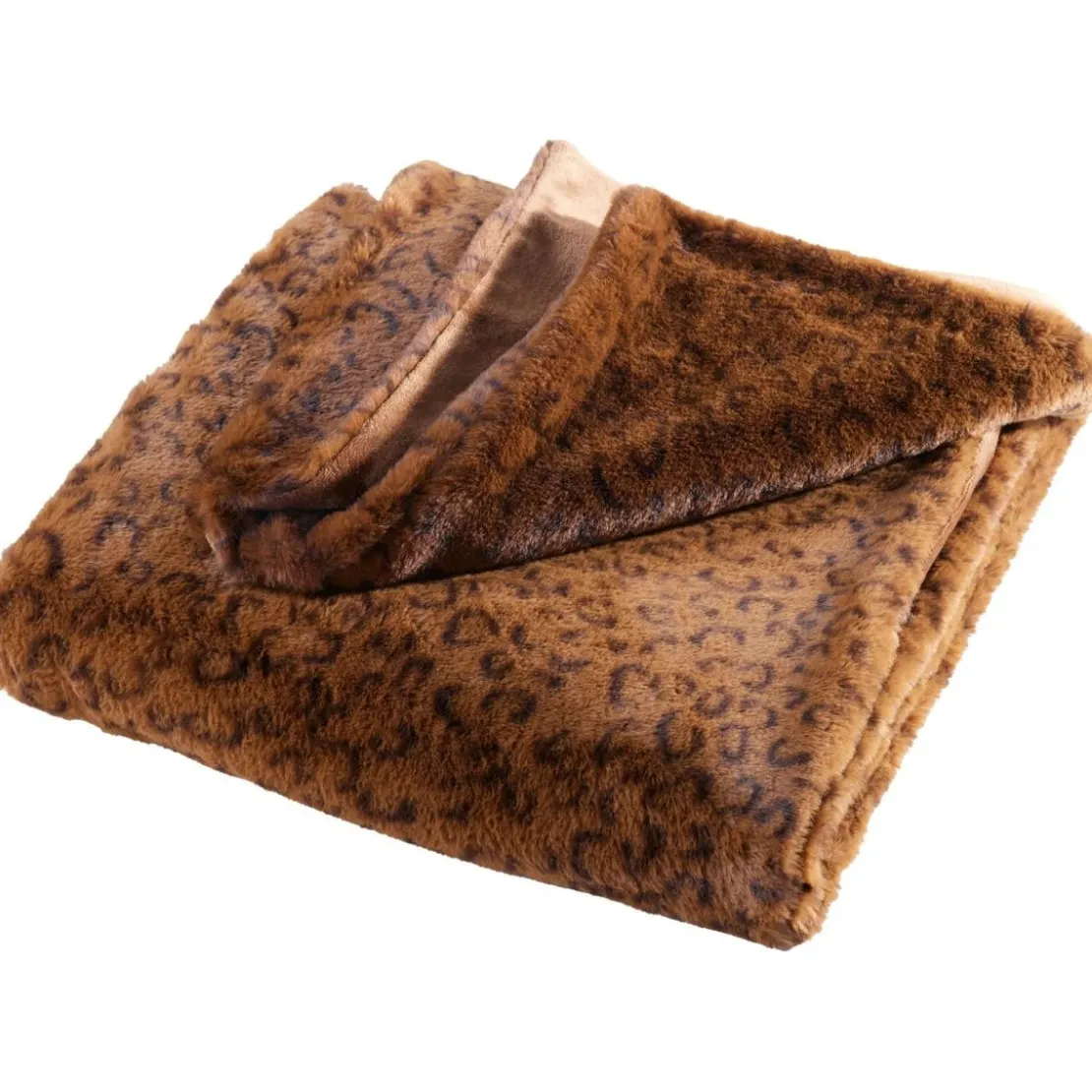 BecquetPlaid marron caramel motifs faune et flore LEO