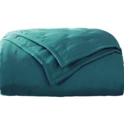 BecquetPlaid matelassé en polyester vert émeraude - CELESTE
