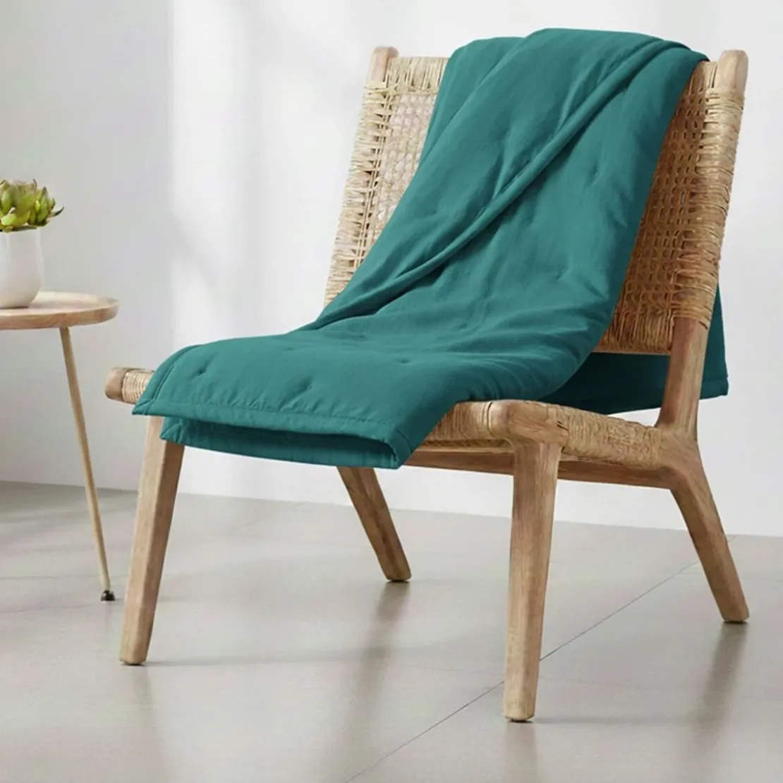 BecquetPlaid matelassé en polyester vert émeraude - CELESTE