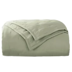 BecquetPlaid matelassé en polyester vert lichen - CELESTE