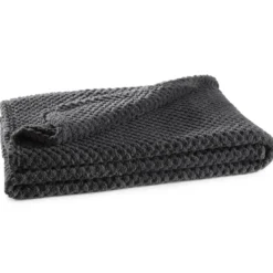 BecquetPlaid motif nid d'abeille gris anthracite PRALINE