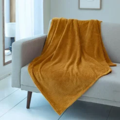 BecquetPlaid motif nid d'abeille jaune or PRALINE