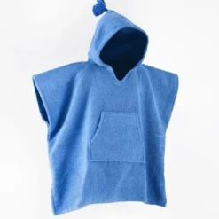 BecquetPoncho à capuche enfant bleu