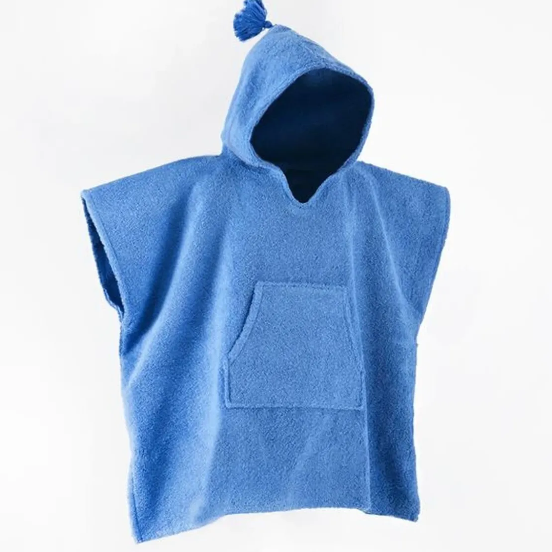 BecquetPoncho à capuche enfant bleu