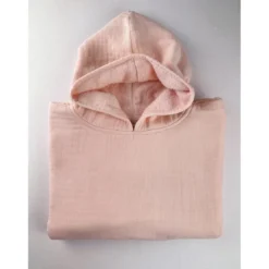 BecquetPoncho 1 et 2 ans en Coton Rose