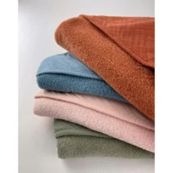 BecquetPoncho 1 et 2 ans en Coton Rose