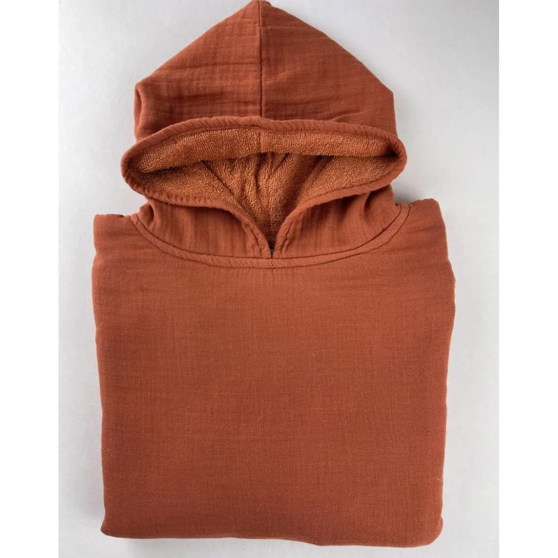 BecquetPoncho 1 et 2 ans en Coton Marron noisette