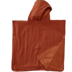 BecquetPoncho 1 et 2 ans en Coton Marron noisette