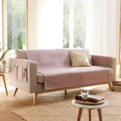 BecquetProtège canapé ECOGREEN 110x140 vieux rose