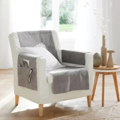 BecquetProtège canapé WHISPER 110x140 gris