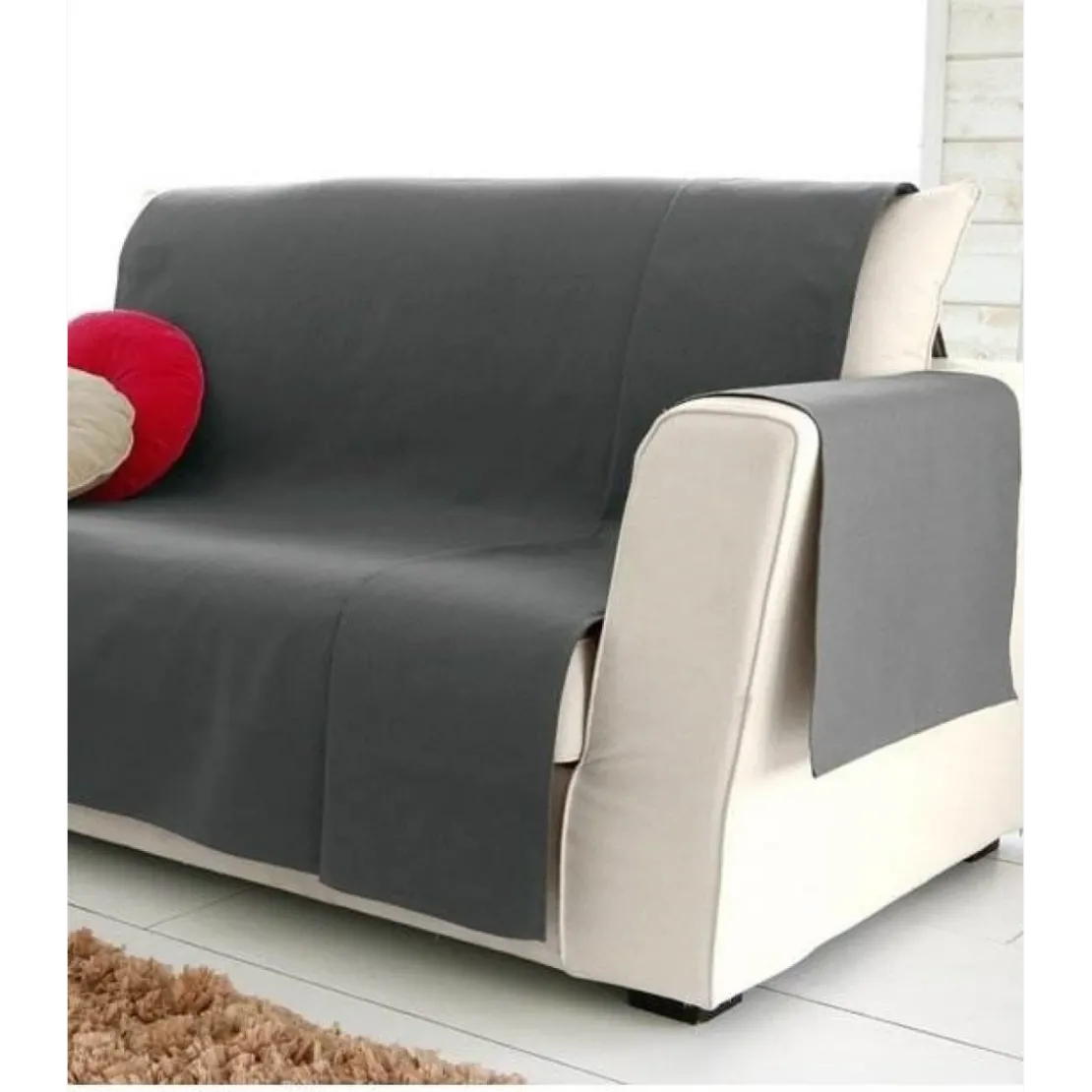 BecquetProtège-fauteuil et canapé universels antiglisse LONASOFT - gris