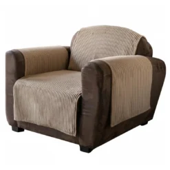 BecquetProtège fauteuil VELOURS côtelé - beige