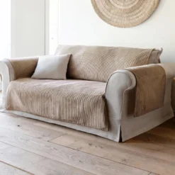 BecquetProtège fauteuil VELOURS côtelé - beige