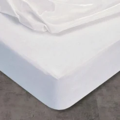 BecquetProtège-matelas blanc uni imperméable en coton jersey