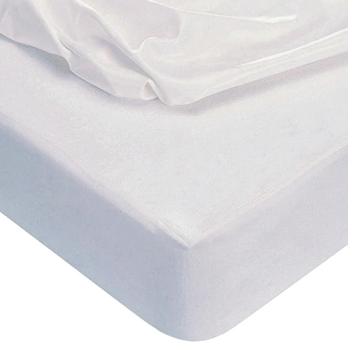 BecquetProtège-matelas blanc uni imperméable en coton jersey