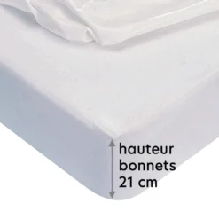 BecquetProtège-matelas blanc uni imperméable en coton jersey