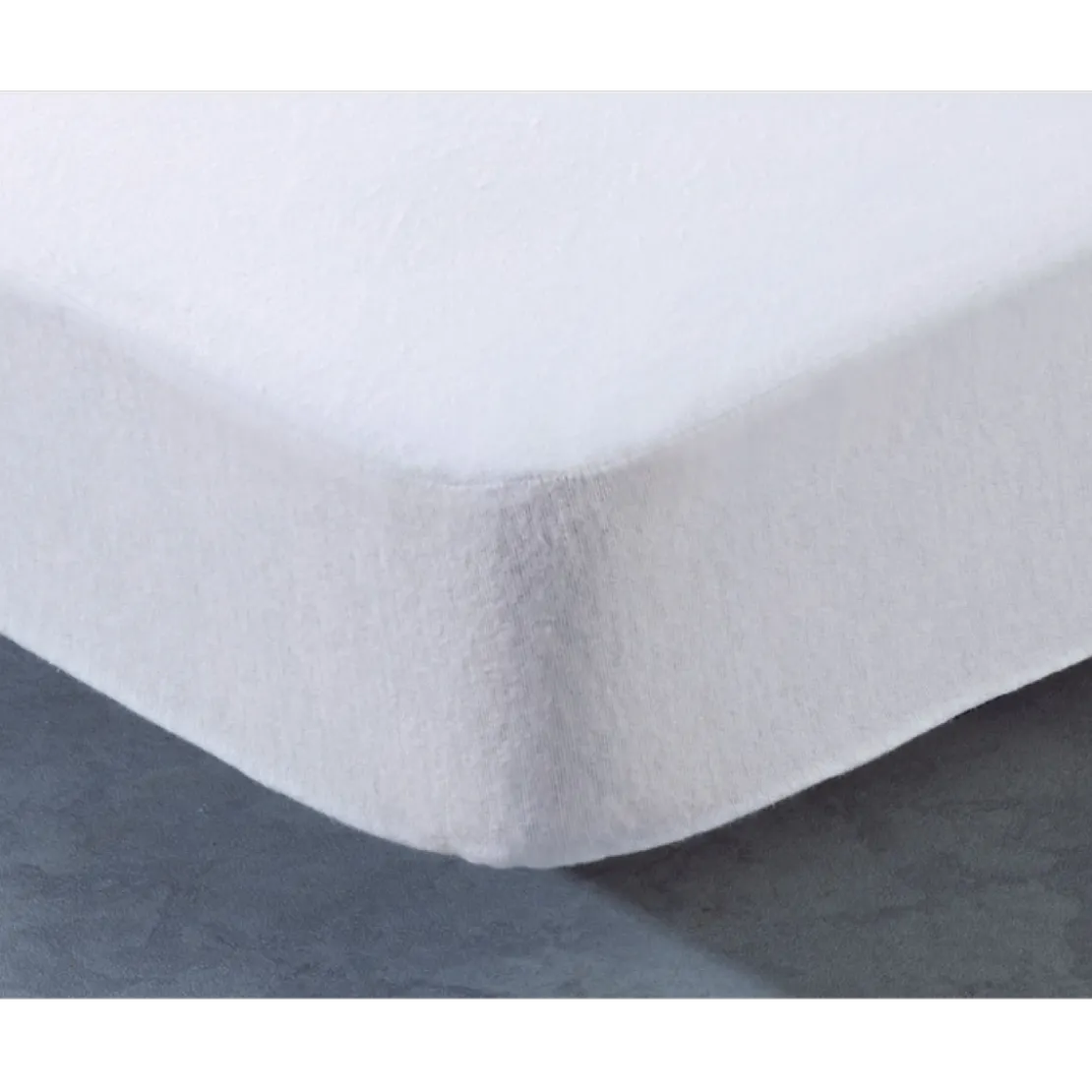 BecquetProtège matelas extensible grands bonnetsen coton blanc - MOLLETON GRANDS BONNETS