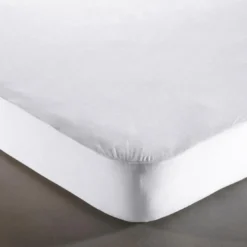 BecquetProtège-matelas grands bonnets blanc uni en jersey lyocell - HOUSSE