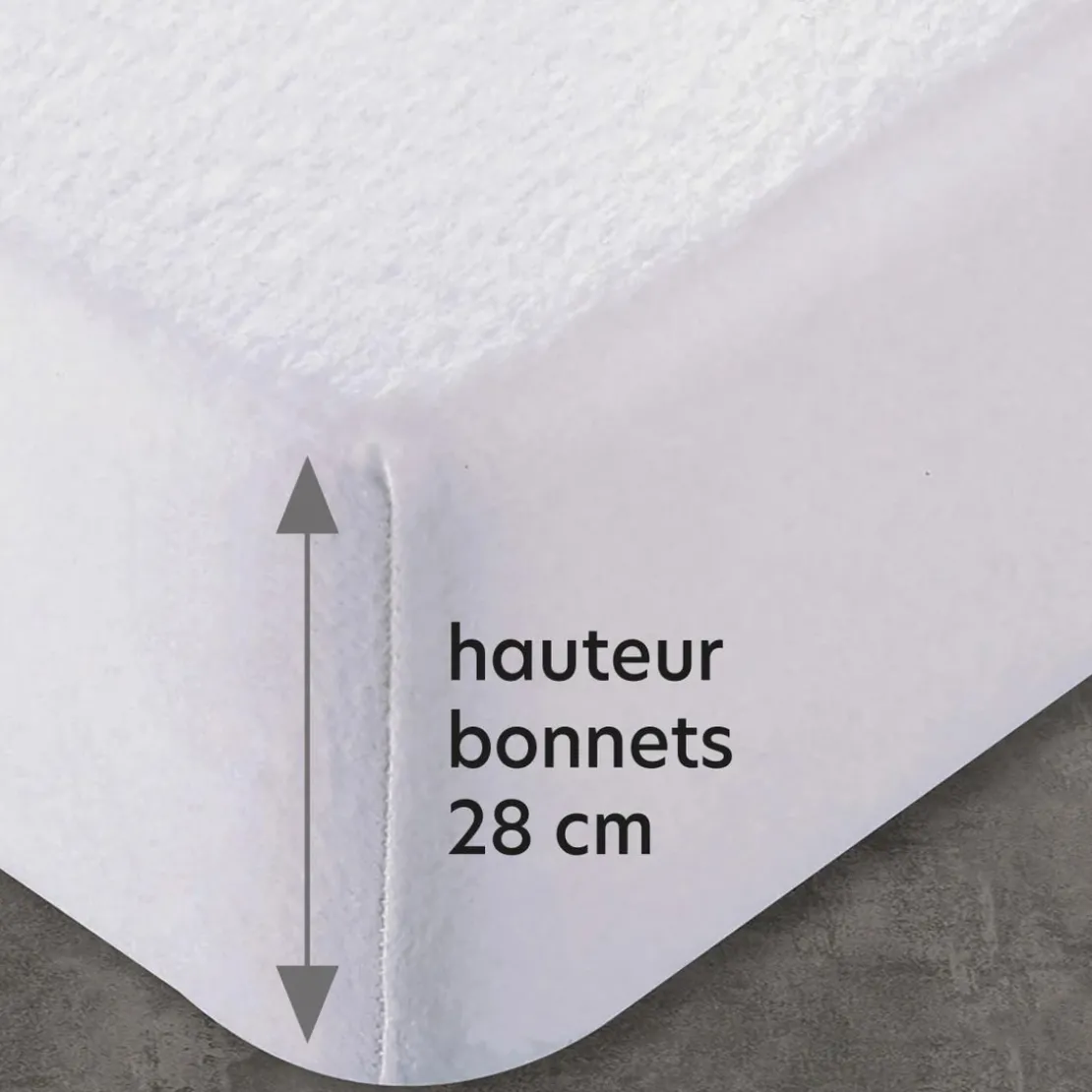 BecquetProtège-matelas housse blanc uni en molleton extensible - HOUSSE MOPU