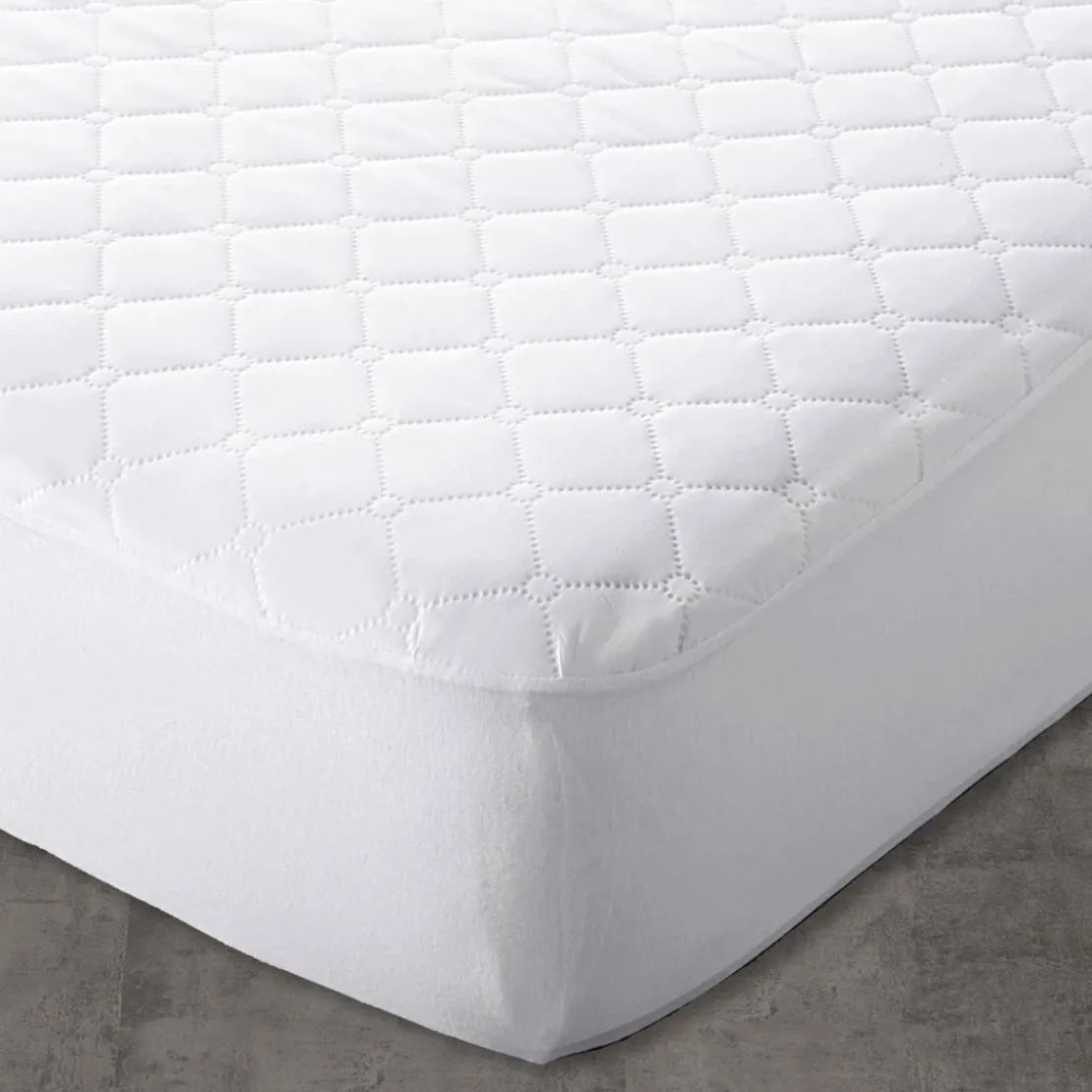 BecquetProtège-matelas housse microfibre blanc matelassé - HOUSSE MI MTL