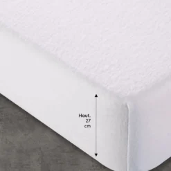BecquetProtège-matelas molleton blanc imperméable standard - HOUSSE MOLLE